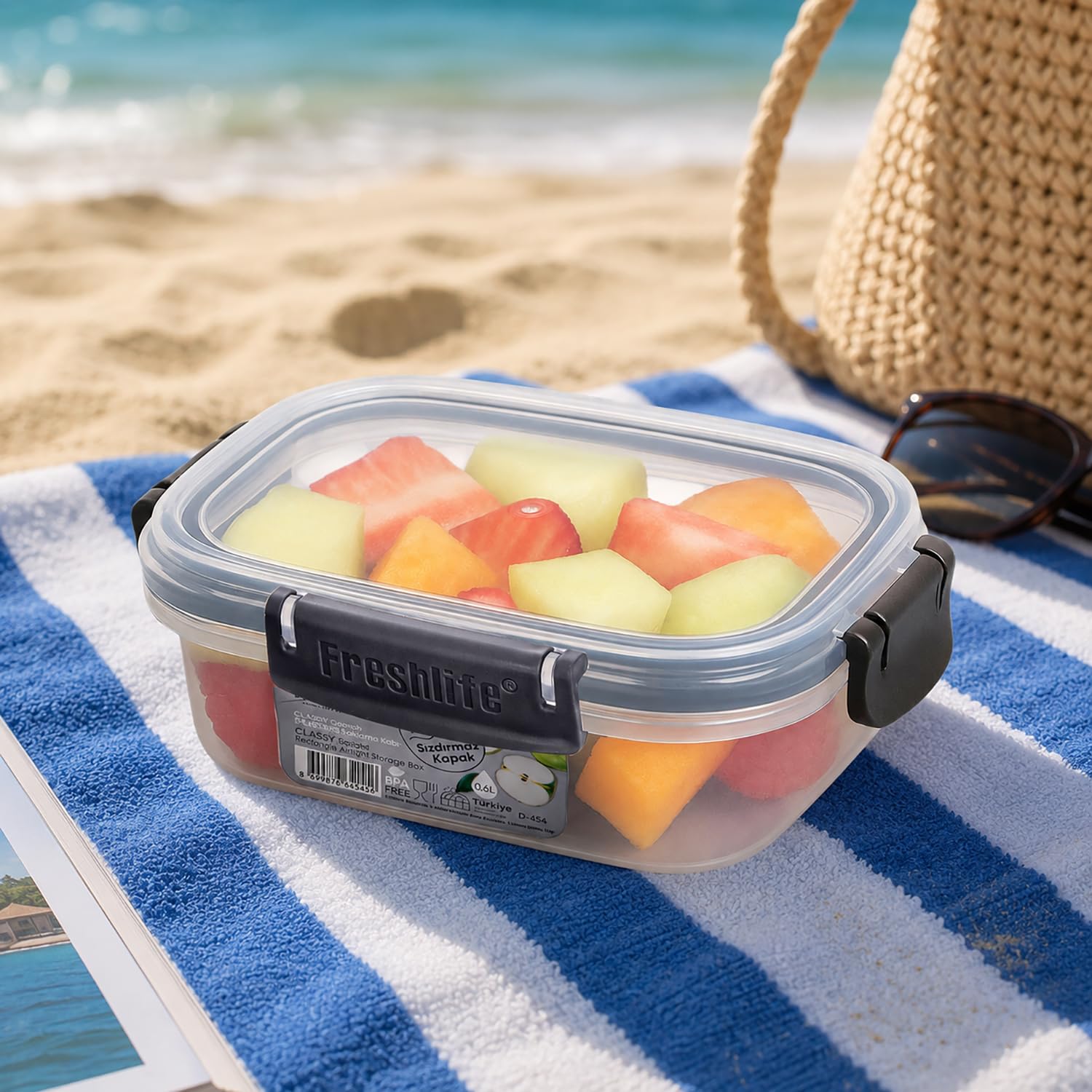 Fiambrera Hermética con Tapa. Pack Fiambreras de Plástico Rectangular, Recipiente para Guardar Alimentos. Plástico libre de BPA, Tapa a prueba de Fugas. Ideal para Hostelería (600ml (24ud))