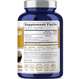 NusaPure Nattokinase 4000 FU 800mg, 200 Veggie Capsules (Vegan, Non-GMO)