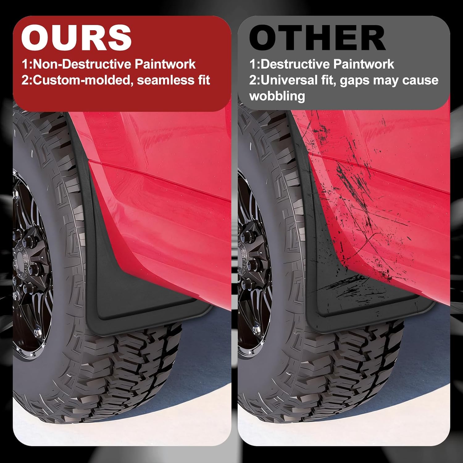 Mud Flaps for 2022-2025 Ford Maverick Accessories 2023 2024 Splash Guards Flexible No Drill Specific Vehicle Mudguard Front and Rear Splash Shields
