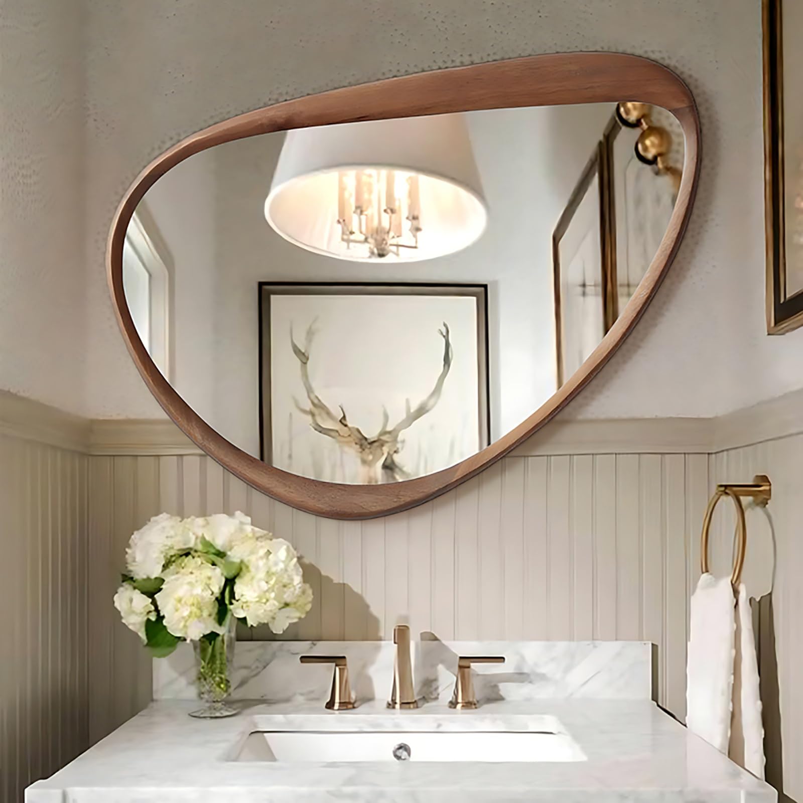 Amazon.com: CMYAOYC Irregular Mirror, Farmhouse French Country 
