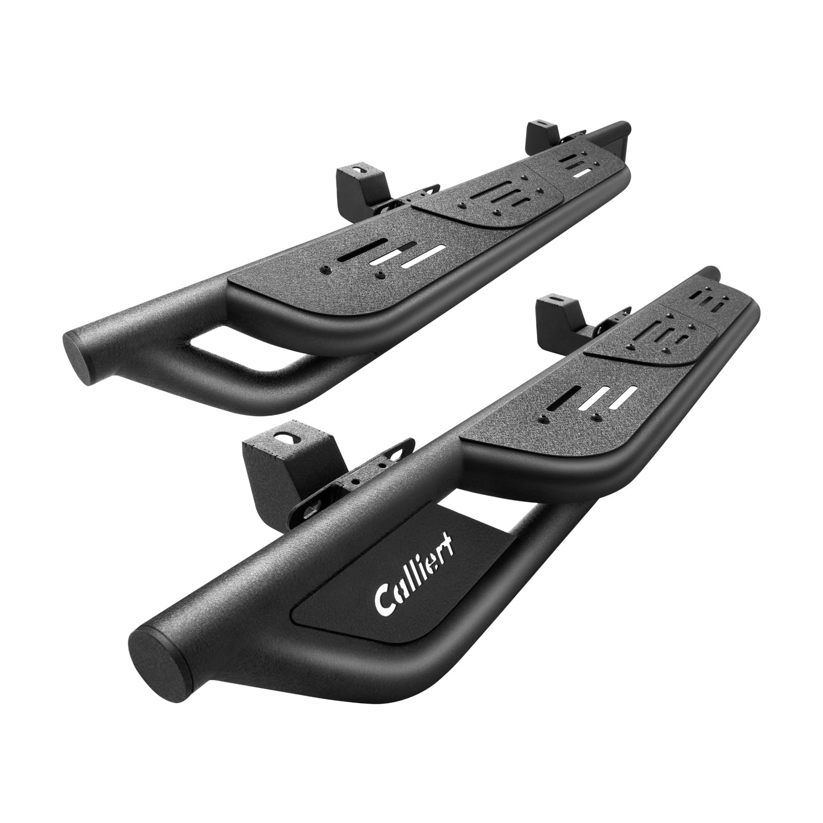 CALLIERT Running Boards Compatible with 2007-2018 Jeep Wrangler JK 2 Doors, Heavy Duty Bolt-on Steel Side Steps, Powder Coated Black Step Bars