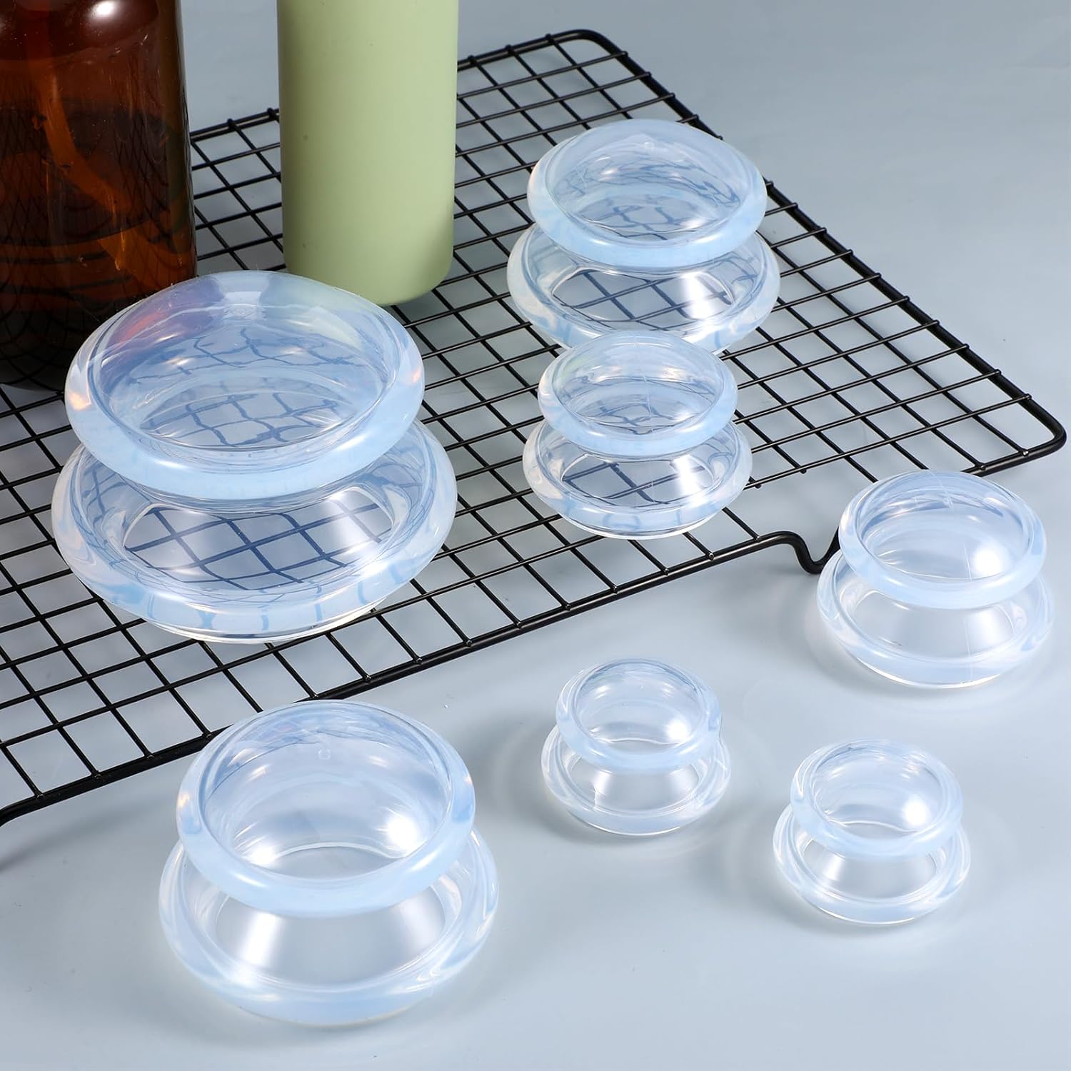 16 Pcs 4 Sizes Cupping Therapy Set, Silicone Cupping Massage Cups Professional Chinese Massage Therapy Clear Therapys Studio and Household Set for Cellulite Reduction Body Muscle Nerve