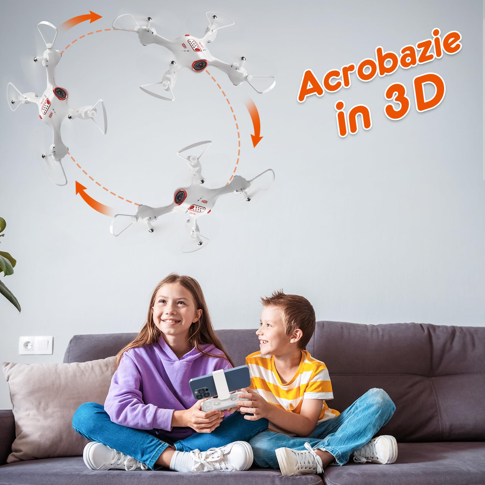 Loolinn | Drone per Bambini con Telecamera - Drone Bambini Idee Regalo, Trasmissione in Tempo Reale, Acrobazie a 360°, Certificazione Approvata C0 (Idee Regalo)