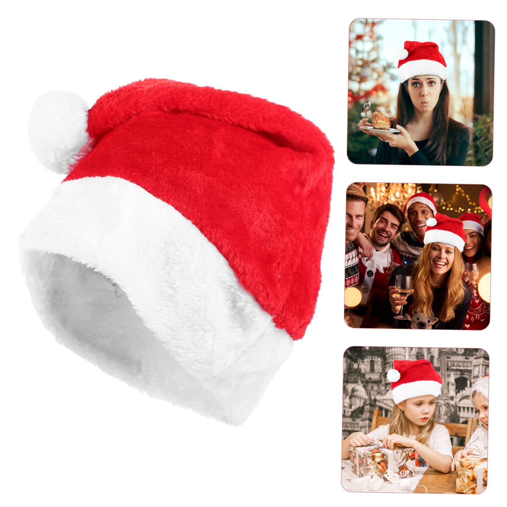 PRETYZOOM 5 Piezas Gorro De Papá Noel De Felpa Sombreros De Fiesta Verdes Sombrero De Fiesta De Navidad Gorro De Papa Noel Para Mujer Gorras Para Hombres Gorra Para Hombres Rojo Felpa Corta