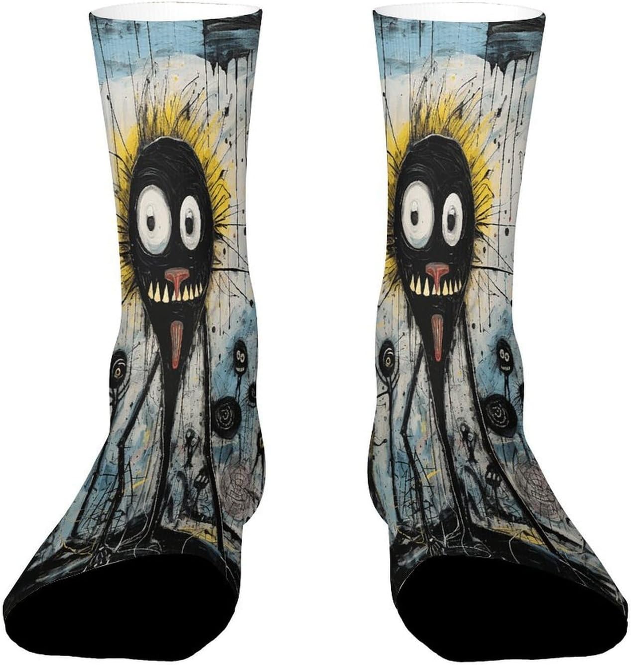Gothic Style Pictures Crew Sock High Stocking Grippy Socks | Socks for Men & Women,Stockings-Long Thin Tube Sports, Breathable Soft Athletic for Nurses,Travel