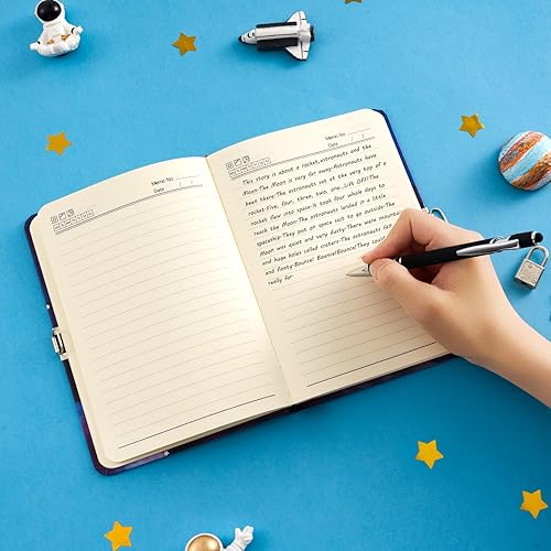 Miniatura 4 de Diario Luminoso para Niños de WERNNSAI, Diario Secreto con Cerradura y Llaves, Cuaderno de Diario para Niños, Regalo de Cumpleaños y Navidad para