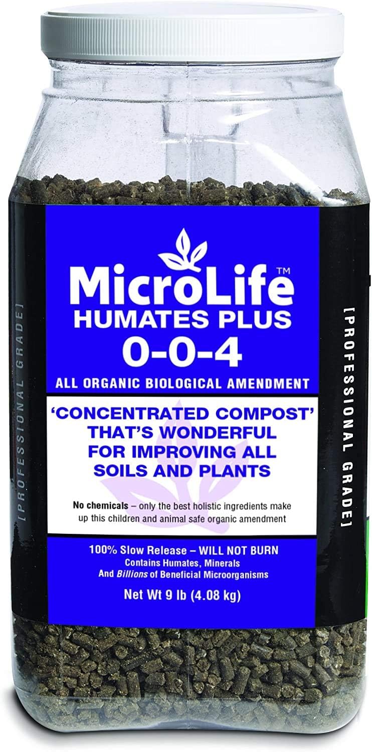 MicroLife Humates Plus (0-0-4) Professional Grade Granular Concentrated Compost Soil Amendment & Conditioner for Improving All Plants & Soils, 9 LBS