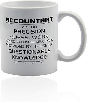 Accountant Gifts 11 oz. white ceramic cup. Accountant coffee mugs.