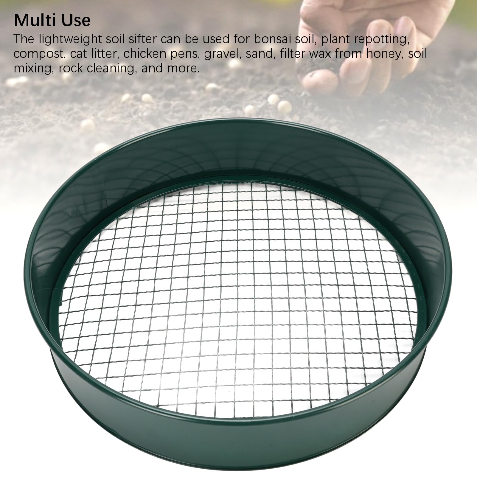 Pyhodi Juego de Tamiz de Suelo, Tamiz de Suelo para Macetas de Jardín, Tamiz de Acertijo de Acero Inoxidable, Malla de Malla Fina Malla de Filtro Intercambiable 3 Mm 6 Mm 9 Mm 12 Mm