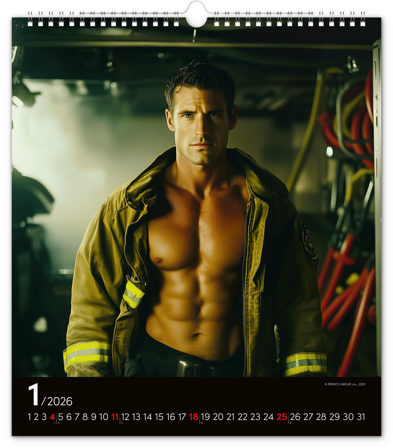 Dreamy Firefighters 2026, Feuerwehr Männer Erotik Kalender, Sexy Kalender XXX Erotiek Wandkalender 30 x 34 cm
