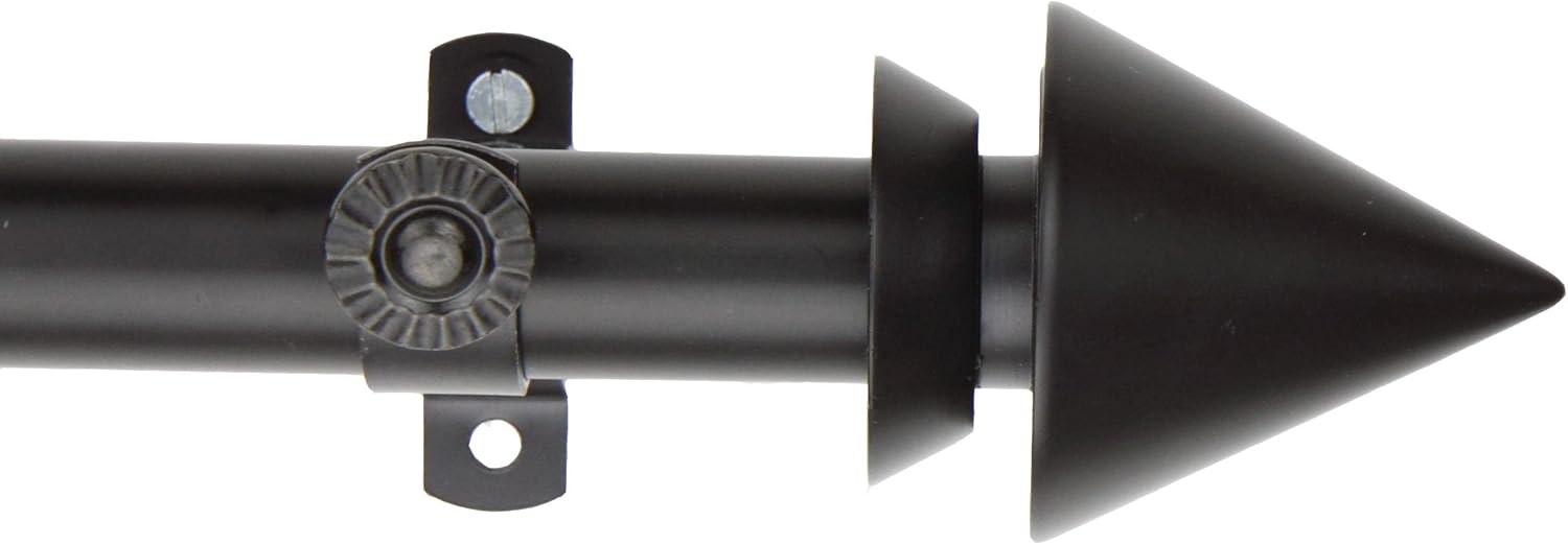 Rod Desyne Anny 13/16" Single Curtain Rod, 28-48 inch, Black