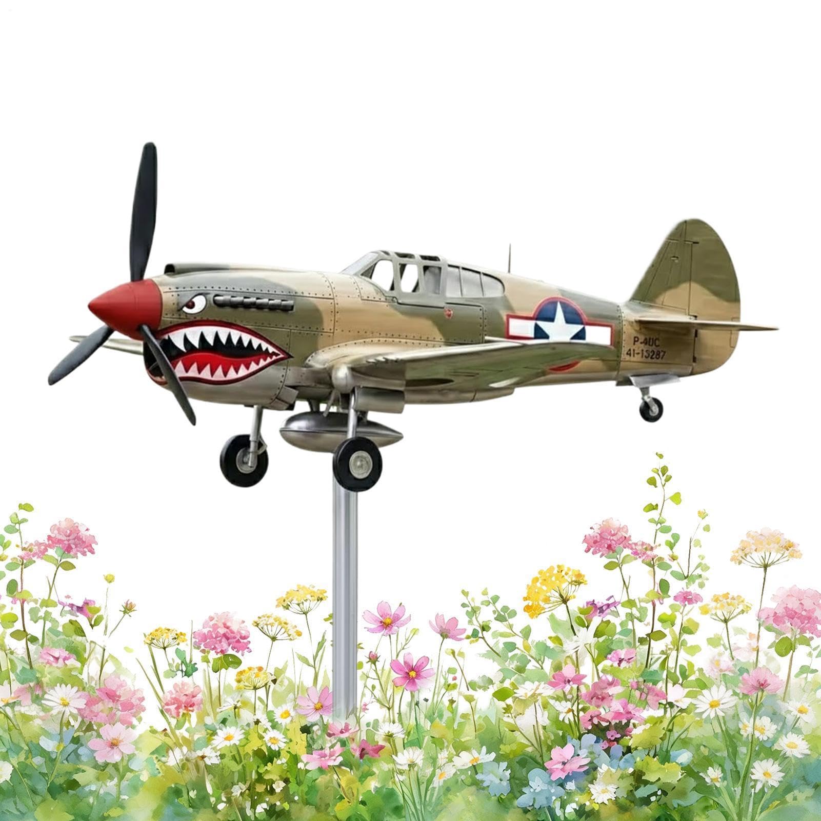 Girandola da Giardino in Metallo,Scultura 3D Storica | Banderuola Aereo per Giardino - per, Cortile, Terrazza, Fattoria, Spiaggia, Villetta, Recinzione