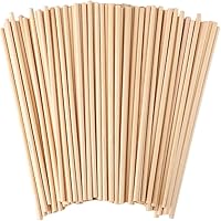Vista 1 de 250 varillas de madera de 1/8 x 6 pulgadas, varillas de madera naturales sin terminar, varillas de madera para manualidades y bricolaje