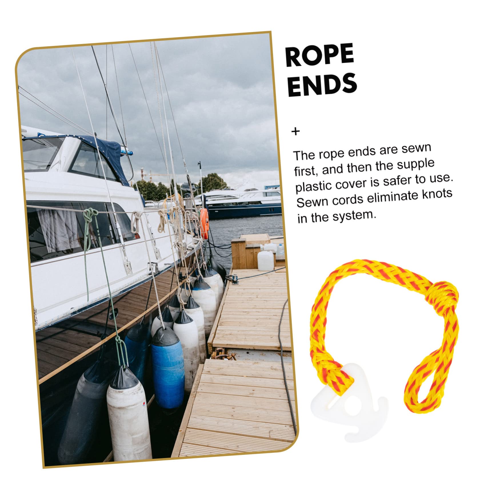 GRIRIW Yacht Pulling Rope Durable Reinforced Boating Accessory for Motorboat Sailboat Yacht High Performance Water Sports Rope Wear Resistant Strong Bearing Capacity Convenient