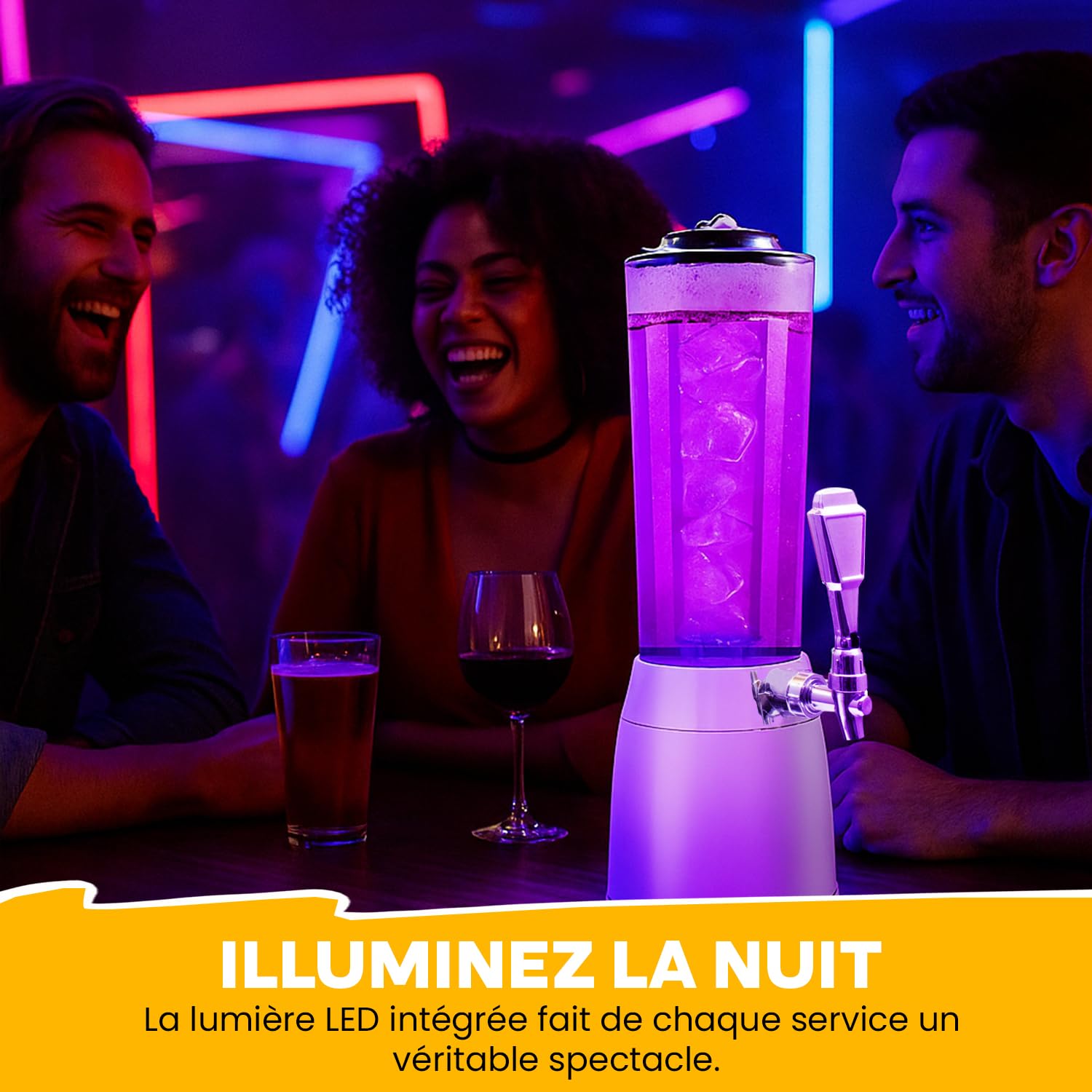Pompe à bière Girafe 4 litres avec distributeur et système de refroidissement 1,3 L Blanc