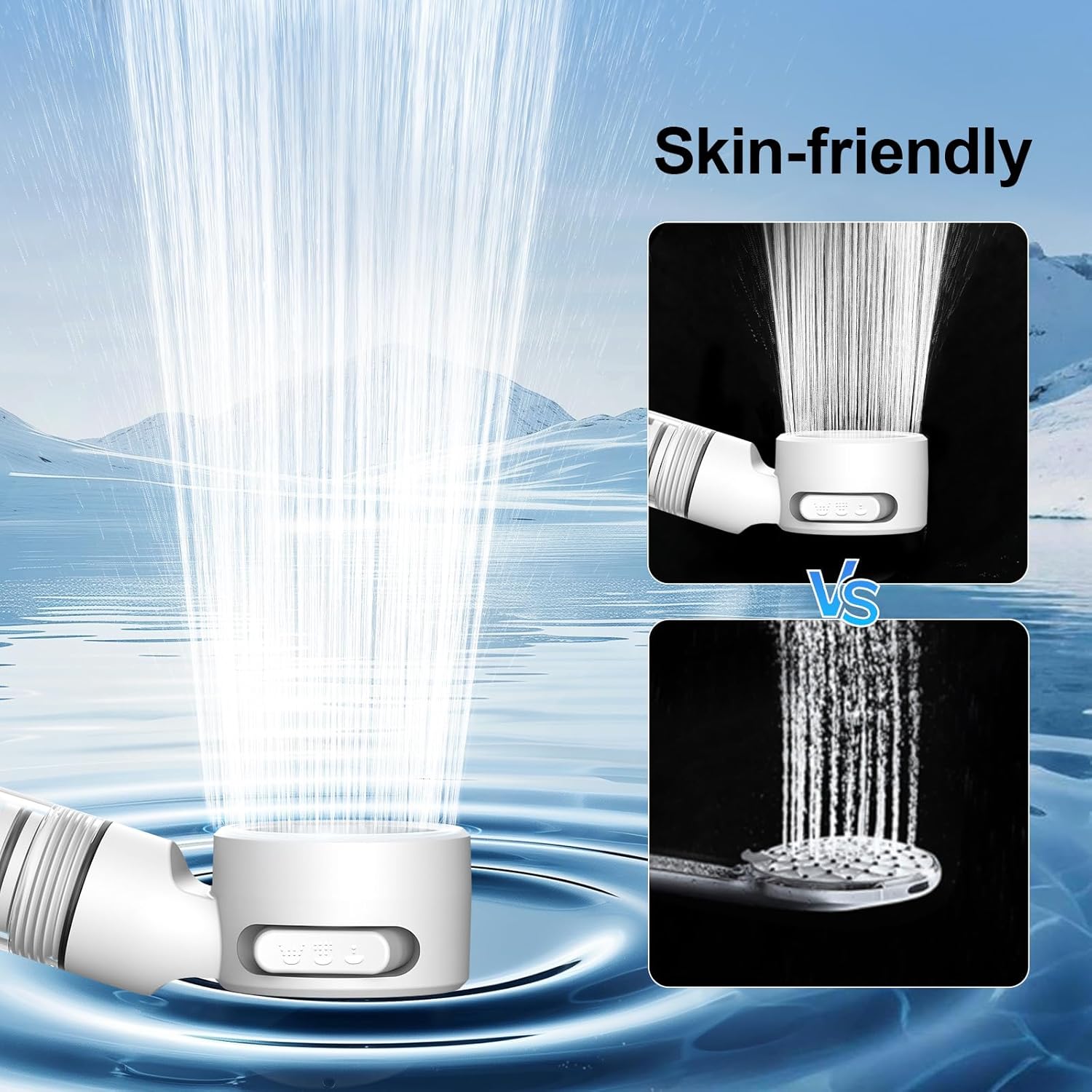 Filtered Shower Head with Handheld, High Pressure Shower Heads and 3 Spray Modes with Filter, filtered shower head with handheld, MINI Showerhead with ON/OFF Switch for Your Travel