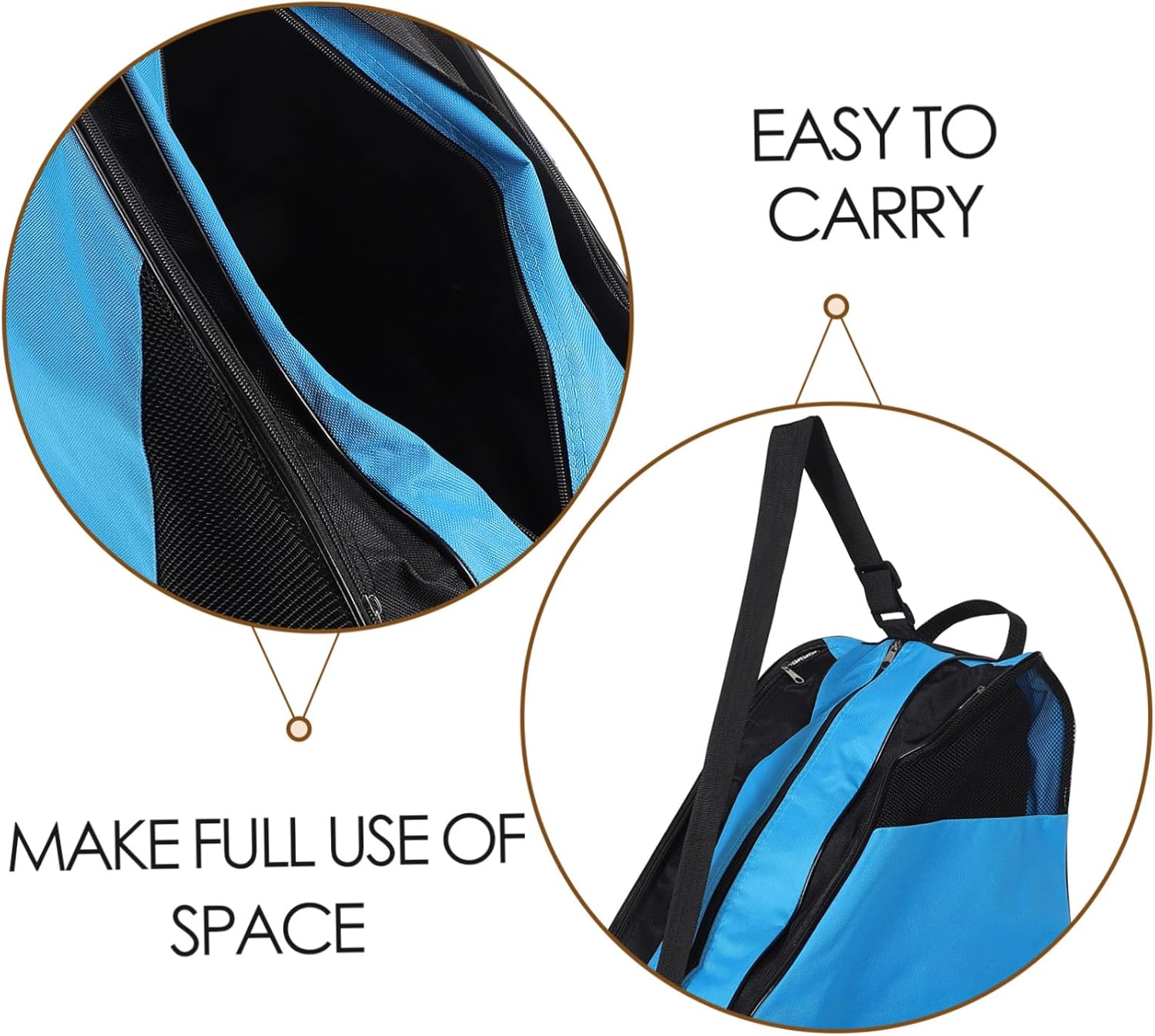 Roller Skates Bag Multi-compartment Organizer for Skates Lightweight and Versatile Design for Women Includes Three Layers for Shoes and Accessories Stylish Half-mesh Pouch