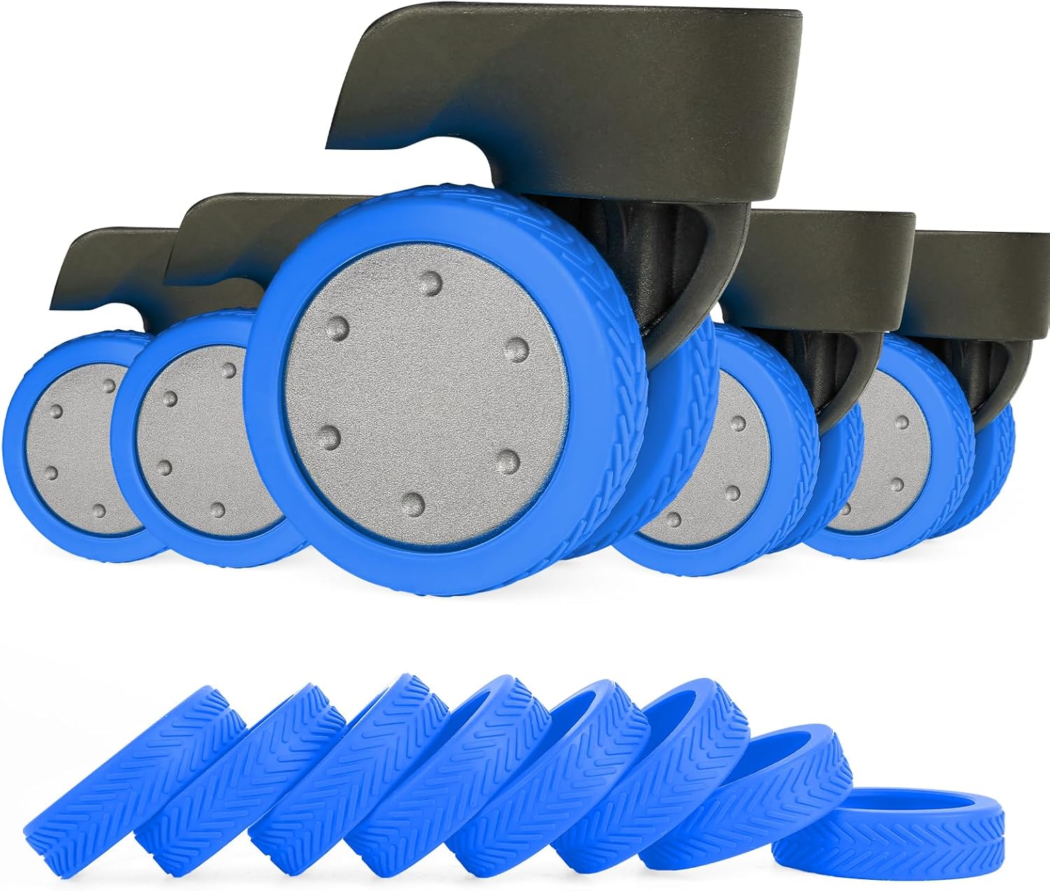 jake.secer 8 Packs Luggage Wheel Covers Silicone, Suitcase