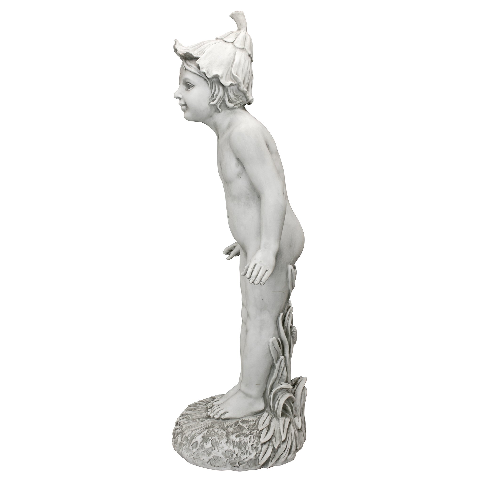 Design Toscano Wildblumen-Elf, Gartenstatue 1916, Kunstharz, Elfenbein, 25.5 x 28 x 77.5 cm