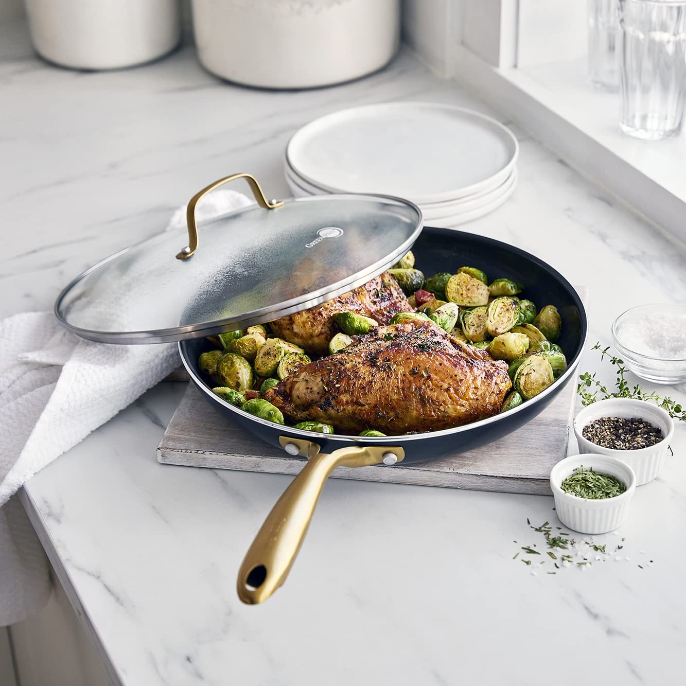 Amazon.co.jp: グリーンパン(Greenpan) ガラス 蓋 20cm ステンレス