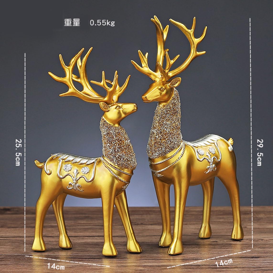 【セールス中】鹿 置物 金色の角 花模様 彫刻 アンティーク 置物 インテリア 鹿 置物 金色の角 花模様 彫刻 アンティーク 置物 インテリア オブジェ