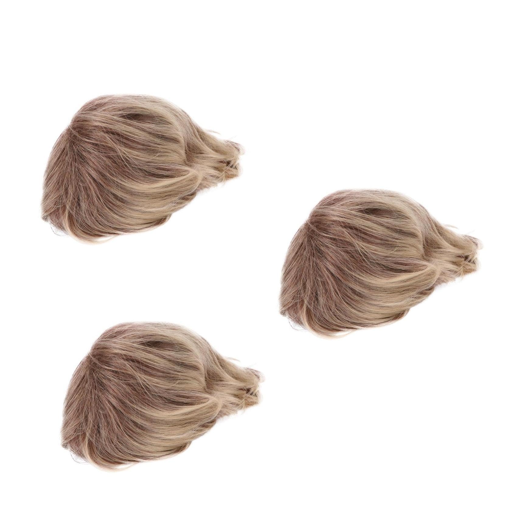 Healeved 3stücke Damen Kurzhaar Perücke Mit Lockigen Modischen Strähnen Kunsthaar-wig Für Alltag Partys Cosplay Und Mehr Atmungsaktiv Und Komfortabel Zu Tragen