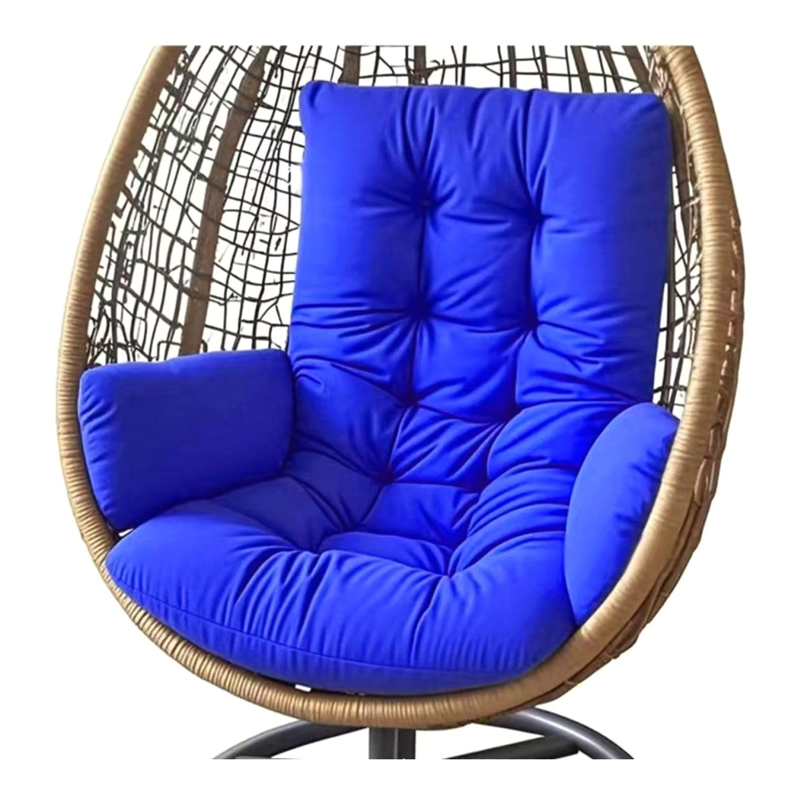 Cojín azul lavable para silla colgante de jardín y terraza
