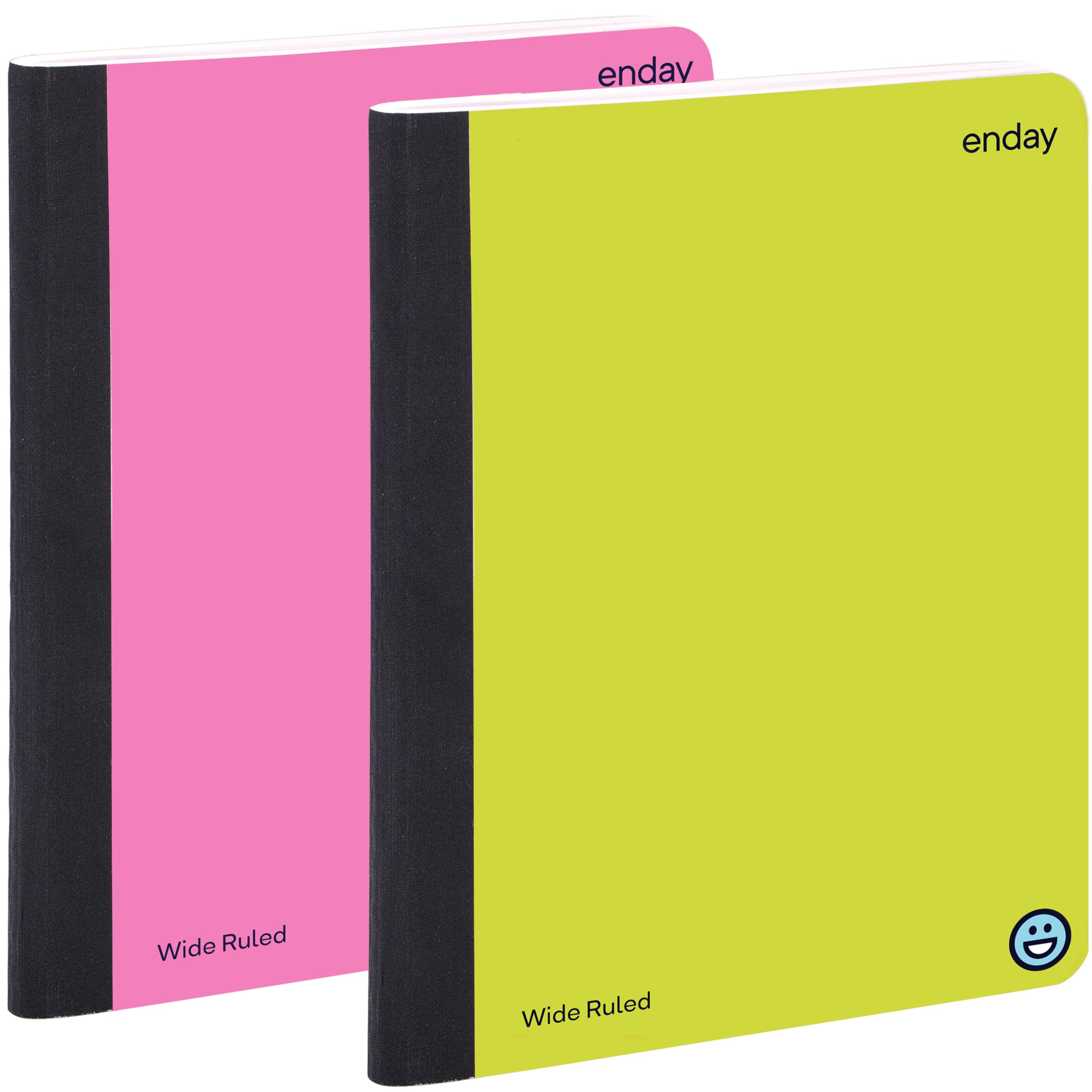 Enday Composition Notebooks Wide Ruled Paper, Hard Cover Composition Notebook, Premium Lined Composition Books, 100 Sheets Ruled Notebook, Pink and Yellow (2 Pack)