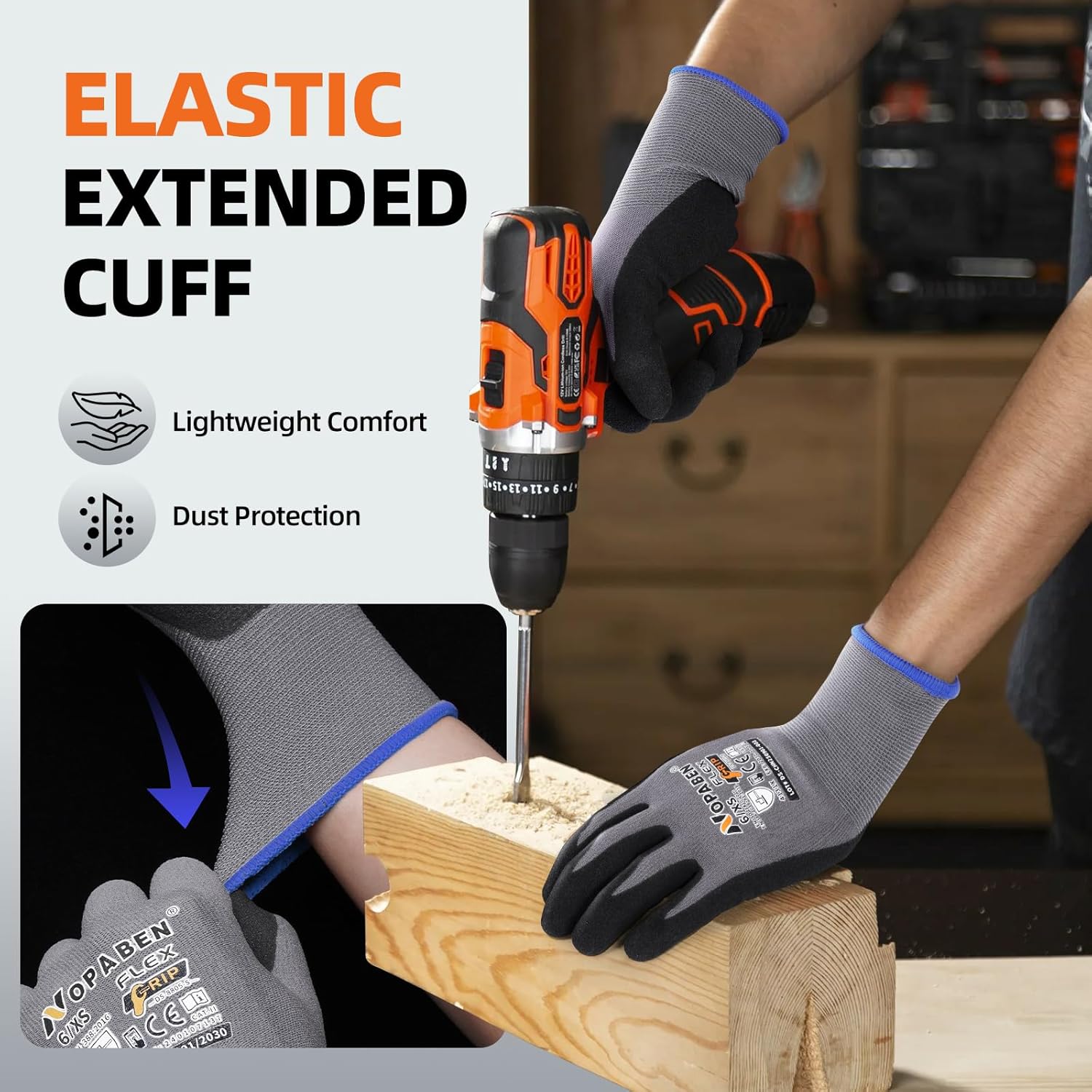 Safety Work Gloves - 7 Pairs, Seamless Knit Glove with MicroFoam Nitrile Coated Smooth Grip on Palm & Fingers for Men and Women, Ideal for General Duty Work(M,Black)
