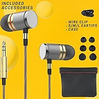 Vista 2 de Betron YSM1000 Wired in-Ear Headphones, Noise Isolating Earbuds with Powerful Bass Sound, Tangle-Free Cable and 3.5mm Jack for Phone, Laptop, Tablet