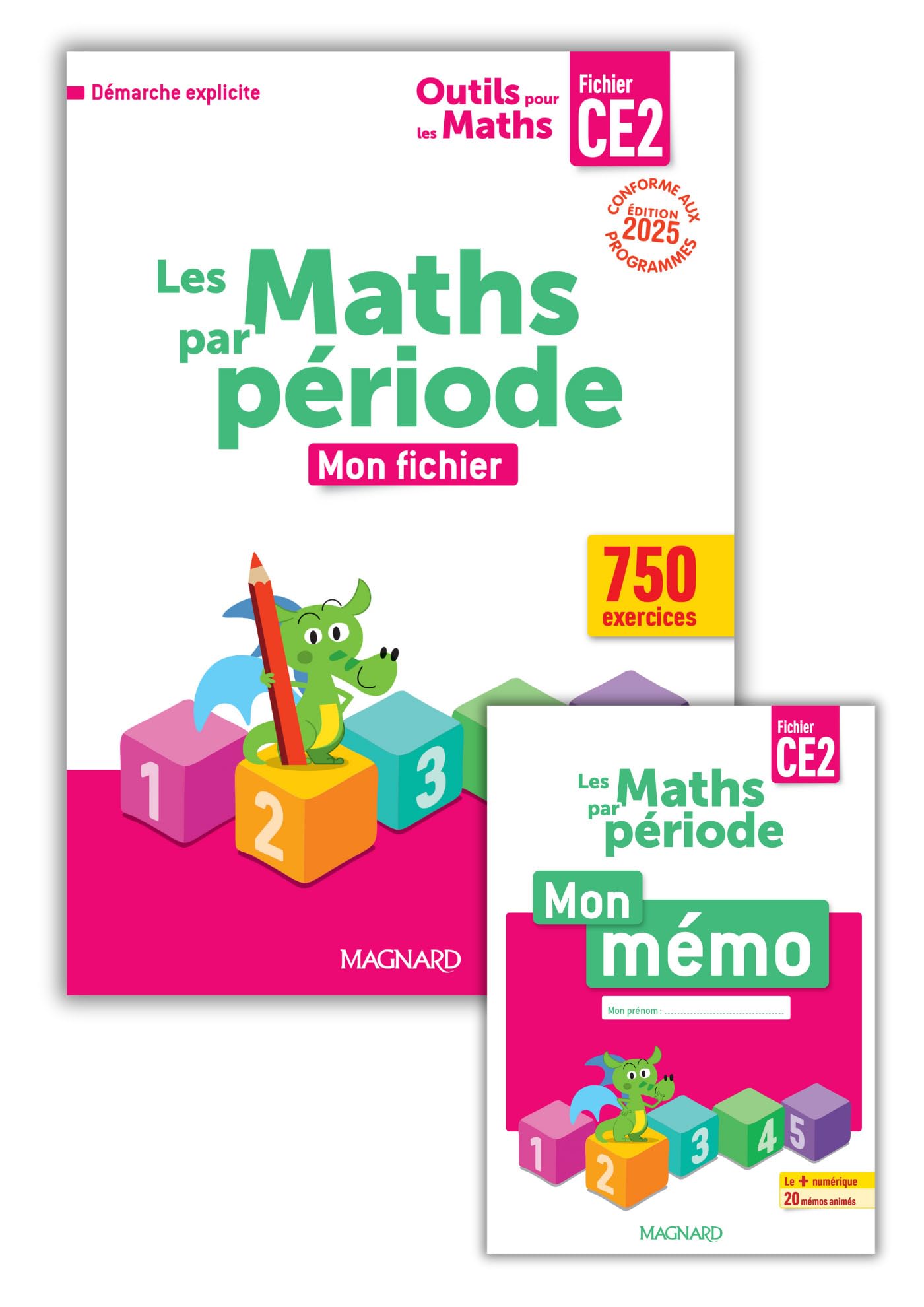 Outils pour les Maths CE2 par période (2025) - Fichier de l'élève + Mémo: Mon fichier + mon mémo