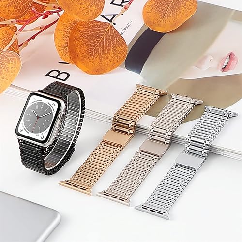 Miniatura 2 de Magnética para Apple Watch Band 1.772 in 1.732 in 1.614 in 1.575 in 1.496 in 1.654 in correa de metal de acero inoxidable para hombre y mujer,