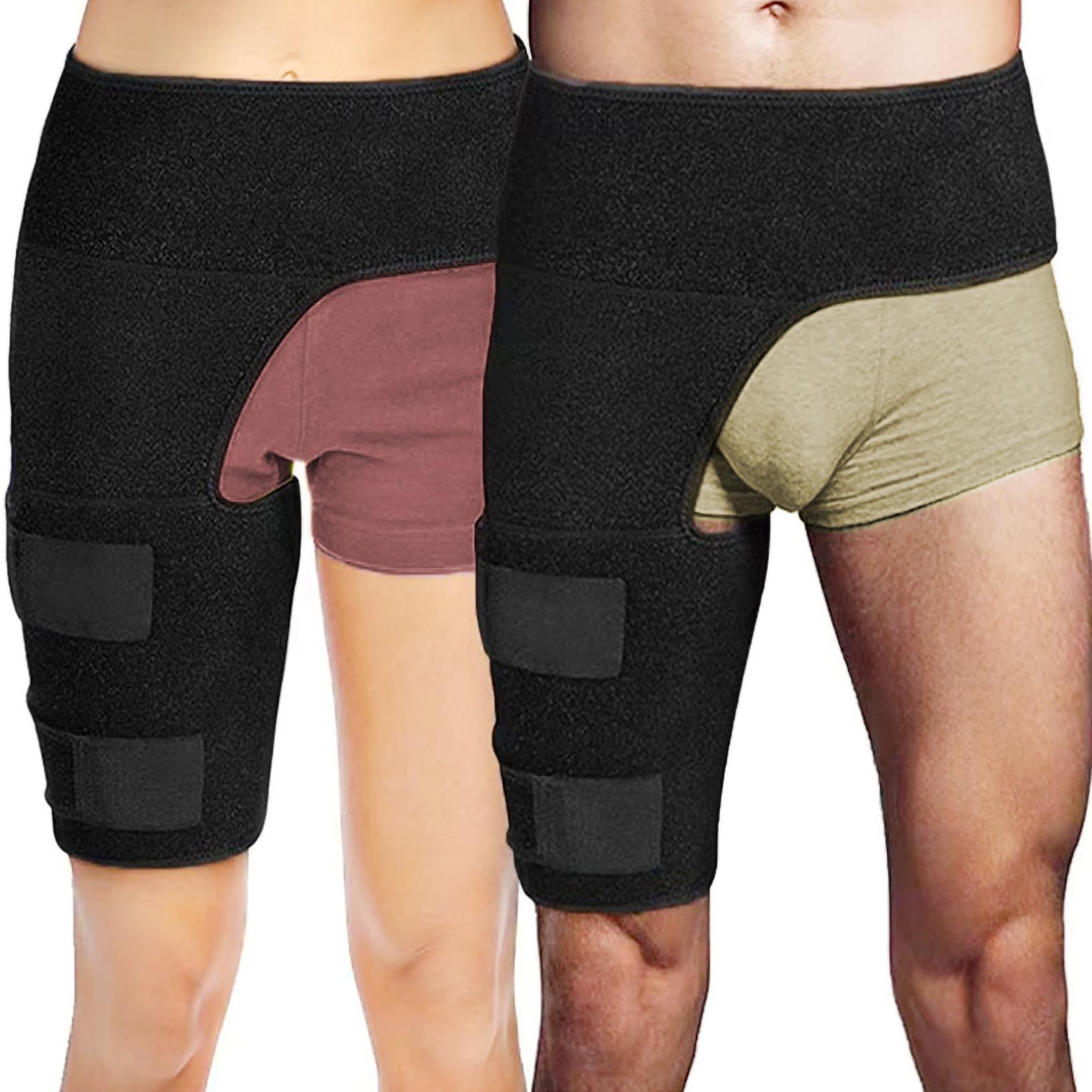 Hip & Thigh Brace Support for Men and Women, Adjustable, Comfortable and Reliable for Alleviating Discomfort and Promoting Mobility, Support for Sciatic Nerve, SI Joint, Bursitis - Large