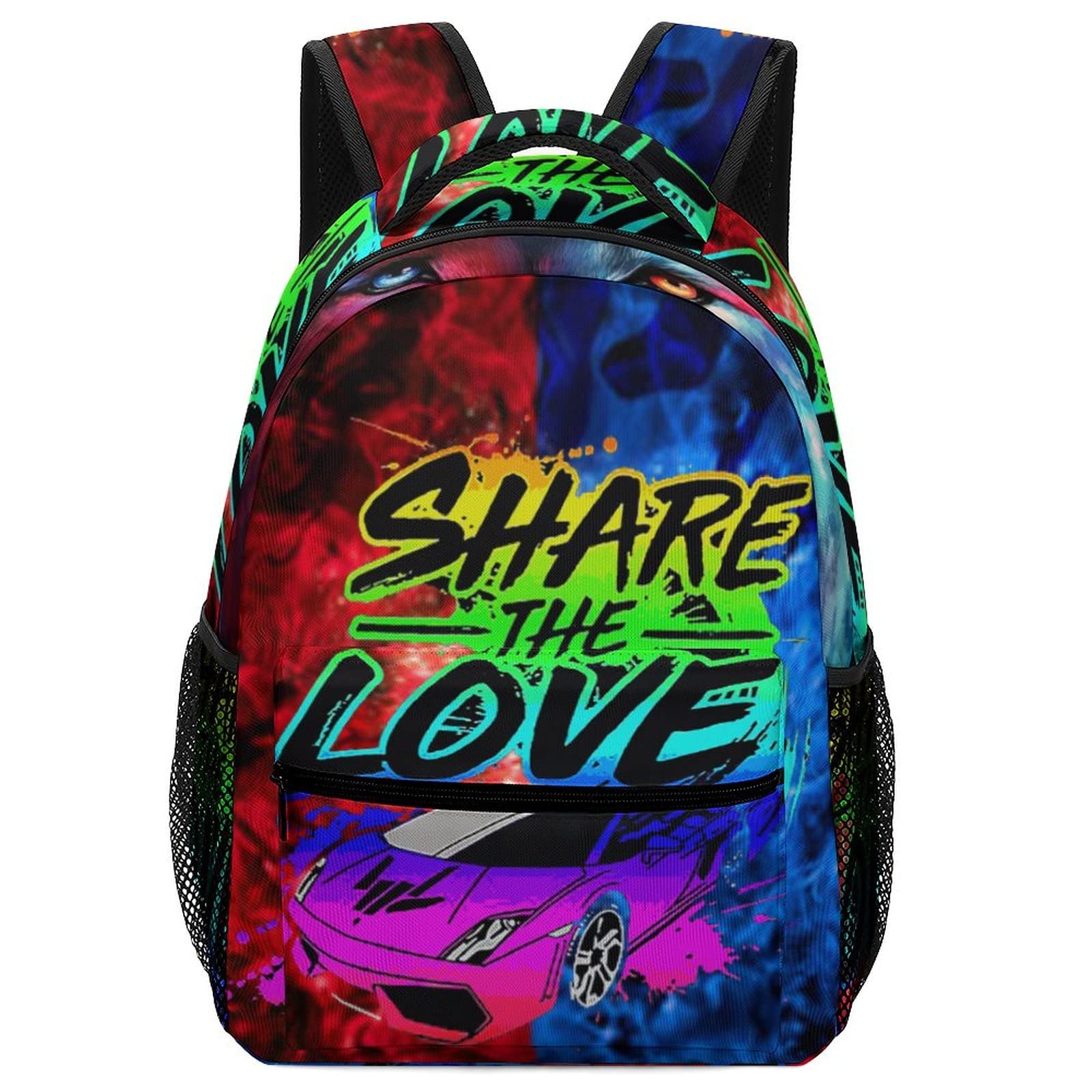 UIO_Bag21 Fashion Share Love Backpack Water Resistant Rucksack Daypacks Schoolbag Lightweight Backpacks Large Capacity White6