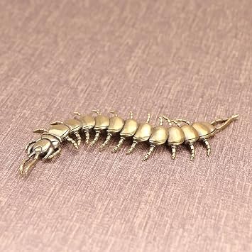 Brass Home Decor,15x3.3cm Antique Bronze Centipede Figurines Ornaments Pure Copper Moveable Simulation Animal Statue Crafts Home Feng Shui Desktop Decors