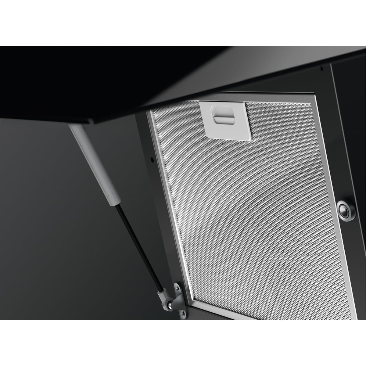 AEG Hotte murale sans tête 60 cm A série 7000 avec Hob2Hood, évacuation et recirculation, moteur haute performance, puissance max. 500 m³/h, 64 – 74 dB(A) maximum, commande tactile, noir DVE5661HB