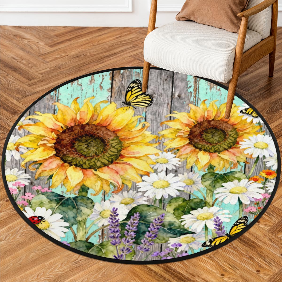 Tapis rond 90 cm antidérapant : fini les chutes sous la table