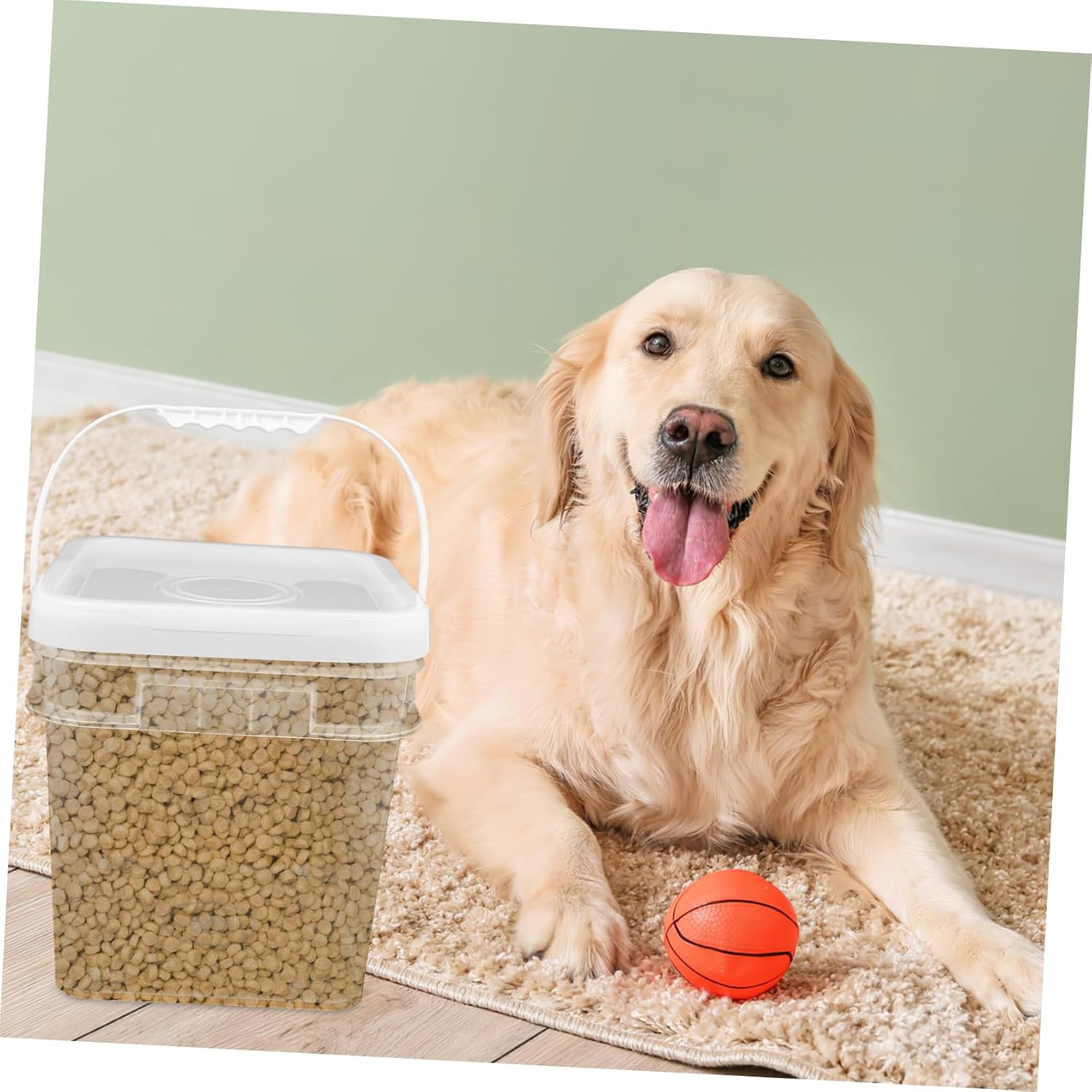 VOSAREA 2pcs Food-grade Airtight Storage Buckets for Dog Food Dry Ingredients Seal Lid and Moisture Containers for Kitchen Organization
