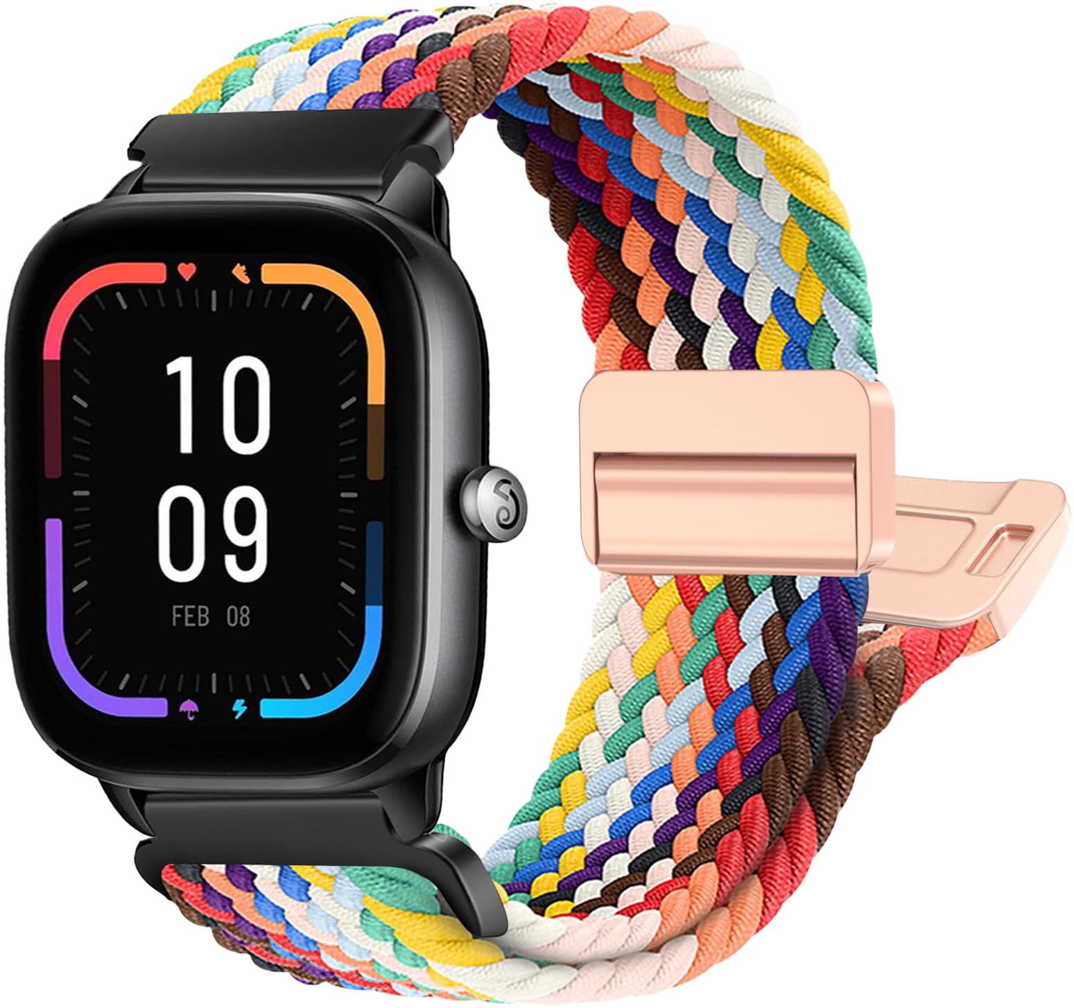 chinbersky Geflochten Armband Kompatibel mit Amazfit GTR mini/GTS 4 Mini/GTS 4/GTS 3/GTS 2 Mini/GTS 2e/GTS 2/GTS/GTR 47mm/GTR 2 3 4, 20mm 22mm Magnet Verschluss Stoff Nylon Band für Amazfit Armband