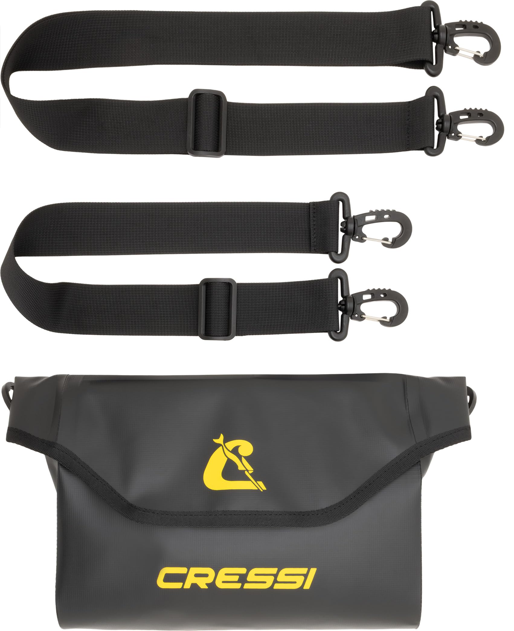 Cressi Wombat Pouch Black - Borsa Marsupio Multiuso Impermeabile realizzata in PVC Tarpulin Nero, progettata per Trasporto Protezione Oggetti e Accessori Vari da Acqua, Sabbia, Polvere e Umidità