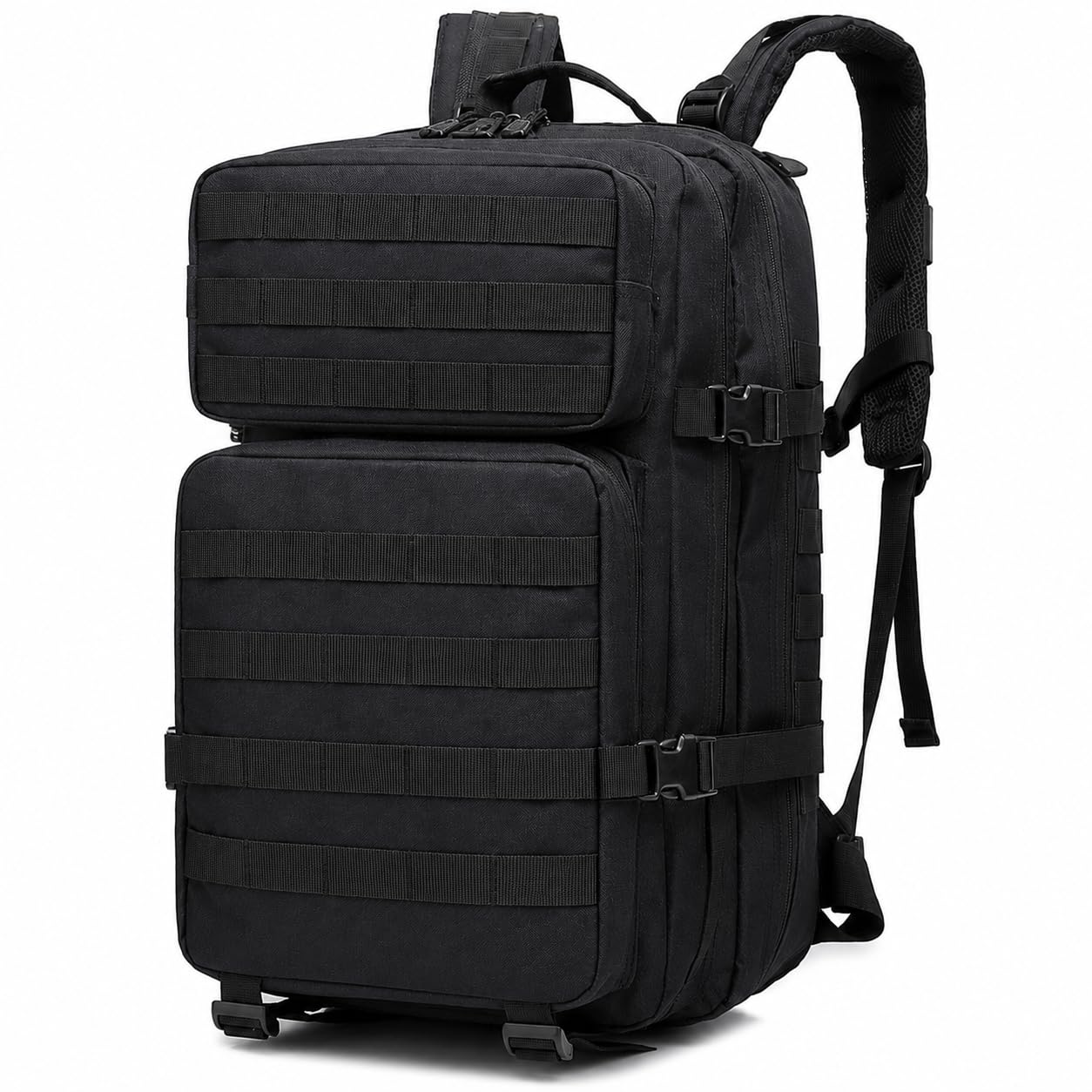 Adventure Black Tactical Backpack 45L Travel Backpack for Men Large Capacity Laptop Backpack Waterproof Trekking Hiking Camping Rucksack with Multiple Compartments & Ergonomic Back Support-image-37