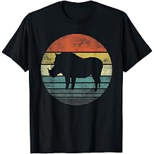 Warthog Lover Gift Funny Retro Vintage Zoo Animal Silhouette T-Shirt