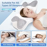 Vista 2 de NPET 09 Almohada cervical para aliviar el dolor de cuello, diseño hueco ergonómico