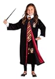 Deluxe Harry Potter Hermione Costume for Girls, Kid's Gryffindor Robe for Fantasy & Magic or Wizard Cosplay