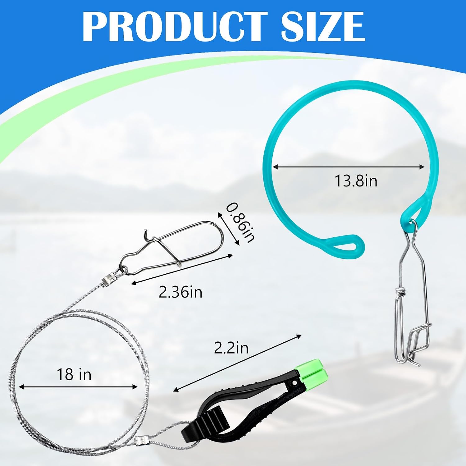 4 Pcs Fishing Downrigger Line Release Weight Snubber with Cannonball Snap, Release Snap Weights Clips Grip with Heavy 18" Monofilament Leader for Inshore Fishing Kite Trolling