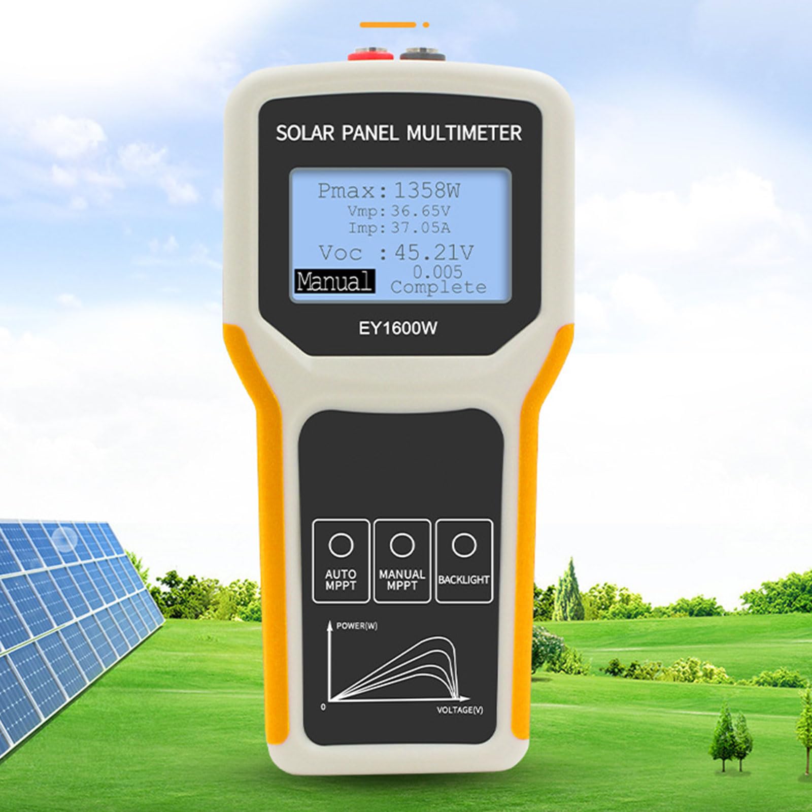 Herramienta multímetro probador de paneles solares con lectura AutoVOC y batería no requerida para la mayoría de los sistemas de 1600 W Herramienta de voltajes de circuitos abiertos MPPT de prueba de