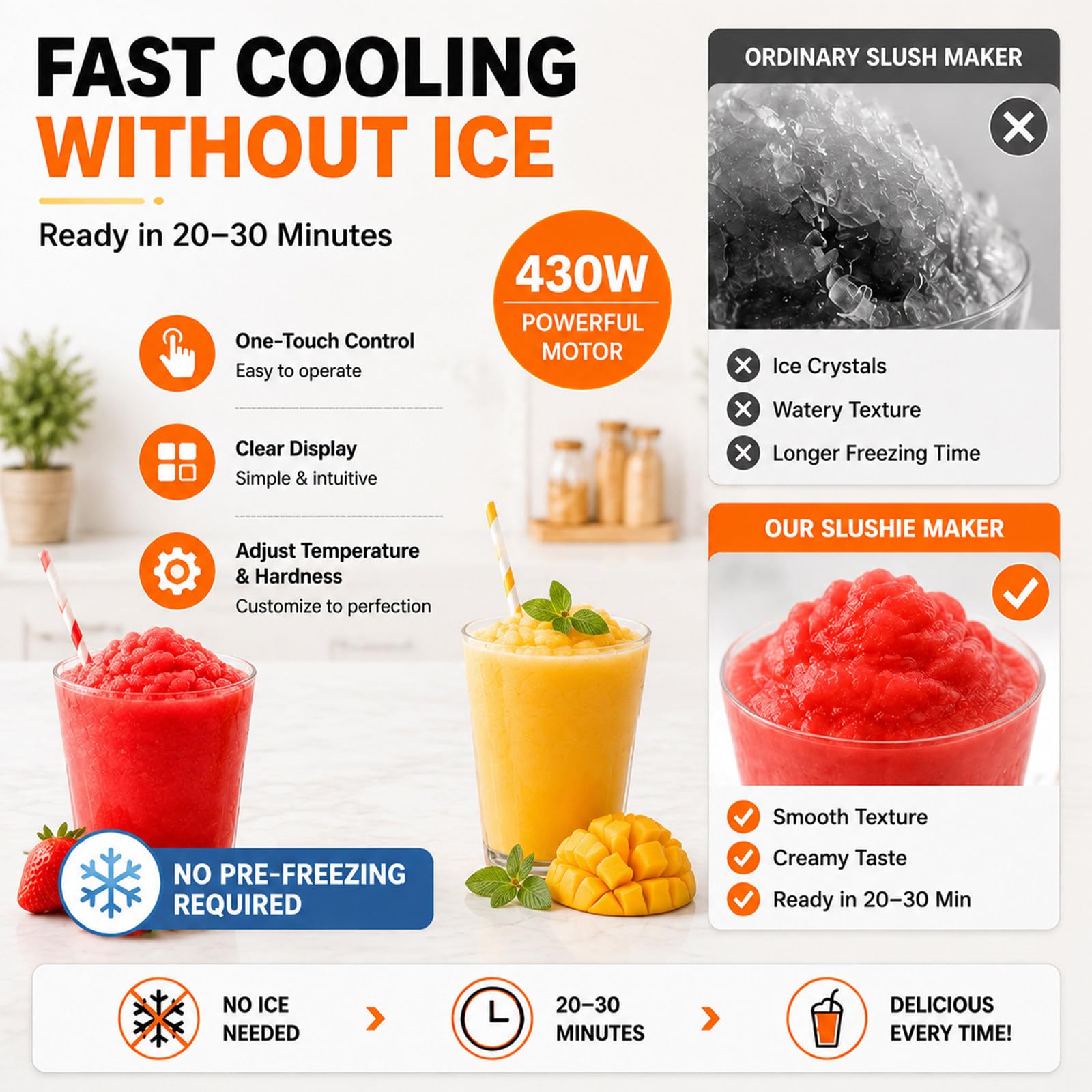Máquina De Granizados Doble para El Hogar Y Comercio 4l Granizadora Eléctrica 430w De Enfriamiento Rápido Dispensador De Bebidas Y Helado para Hostelería Bar White