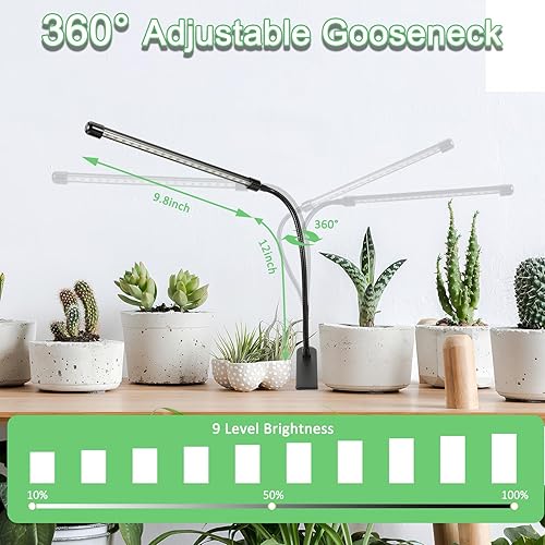 Miniatura 20 de Sunny Power Luces de cultivo con clip para plantas de interior de espectro completo con temporizador y 3 modos de iluminación, luces LED de cultivo