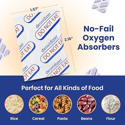 Miniatura 2 de Wallaby Absorbentes de oxígeno de 500 cc  100 unidades  para almacenamiento y supervivencia de alimentos a largo plazo, bolsas de mylar, enlatado,