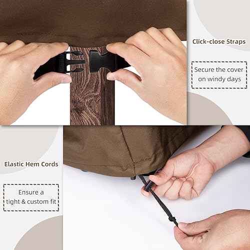 Miniatura 4 de MR. COVER Fundas impermeables para tumbonas de exterior para sillas de patio de 74 a 76 pulgadas, poliéster 600D resistente y costuras dobles,